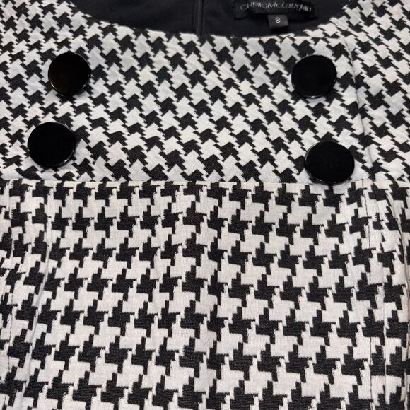 Chris McLaughlin Houndstooth Dress, Size 8 Preppy/barbiecore/abstract/academia - Picture 3 of 4